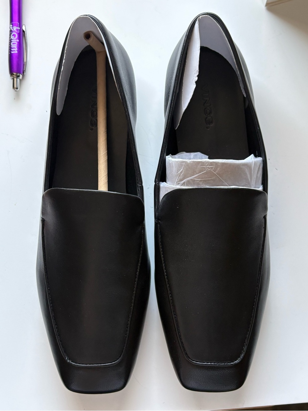 Brand new black leather Vince Loafers size 10.5 women’s
